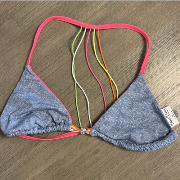 BEACH BUNNY ASTROPOP MEDIUM RHINESTONE REVERSIBLE BIKINI TOP - Picture 1 of 6